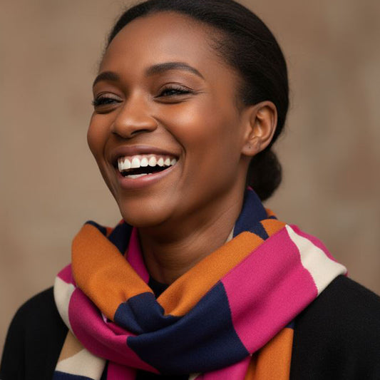 Cashmere Blend Scarf | Pink Leaf