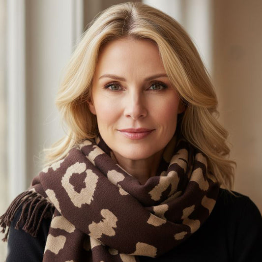 Cashmere Blend Scarf | Leopard