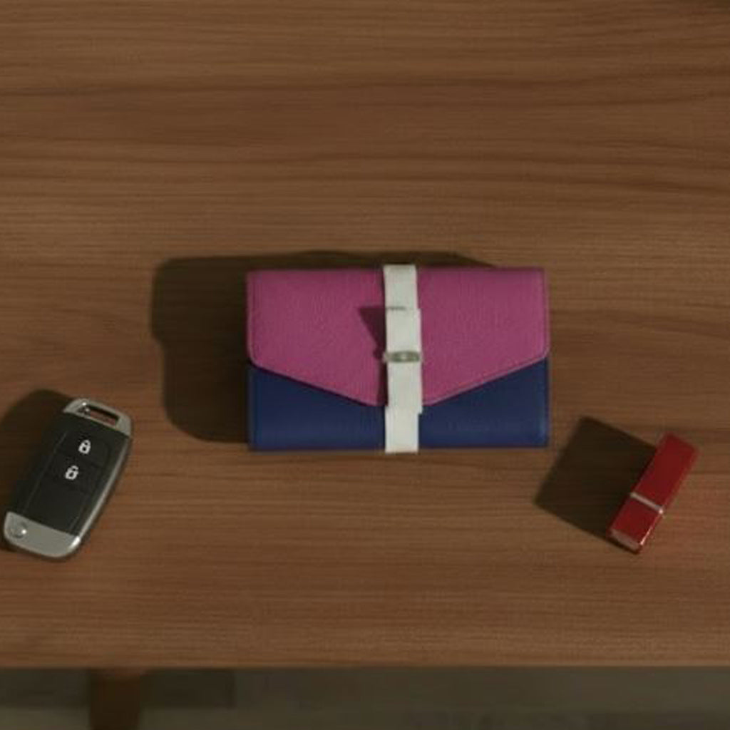 Large Tri-Fold Purse | Vibrant Fuchsia Statement