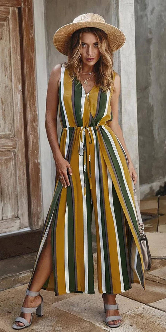 SLEEVELESS V NECK JUMPSUIT GREEN UK 12