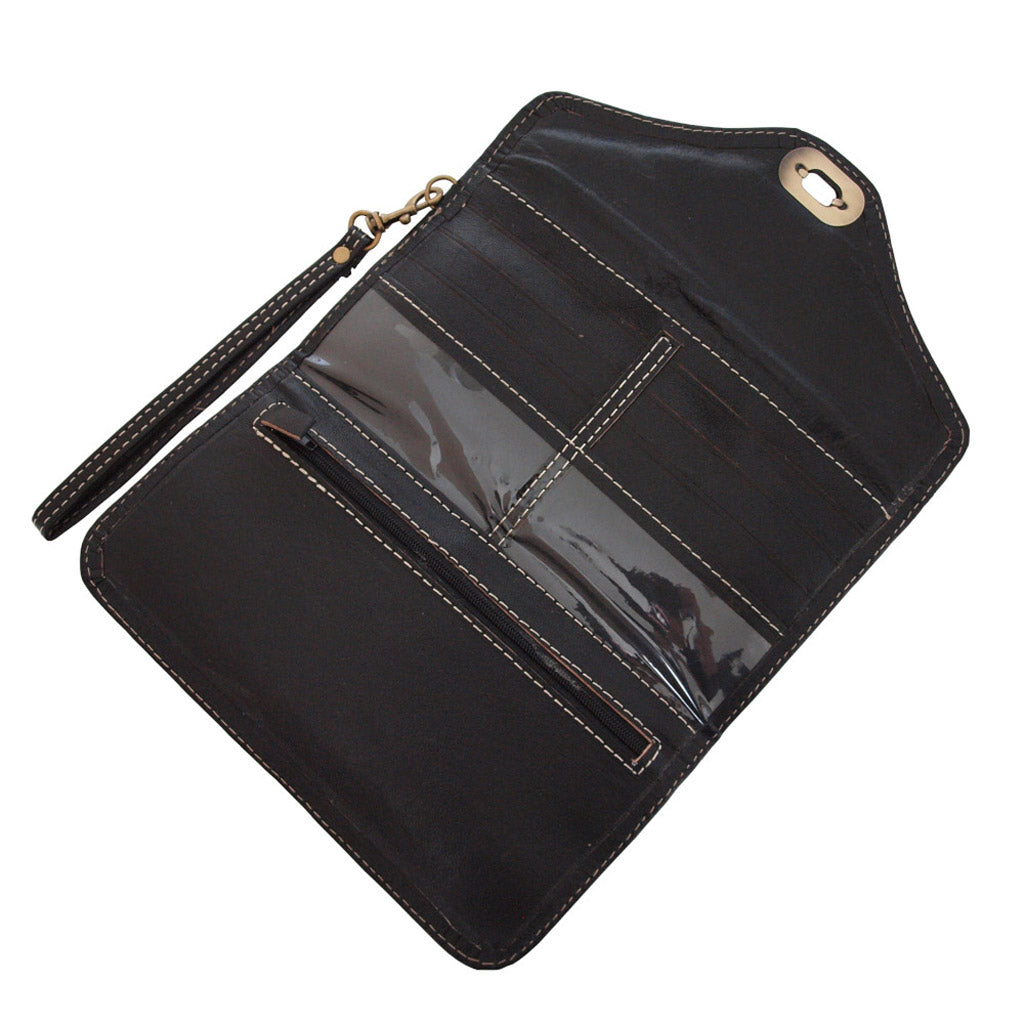 MOROCCAN LEATHER PURSE BLACK