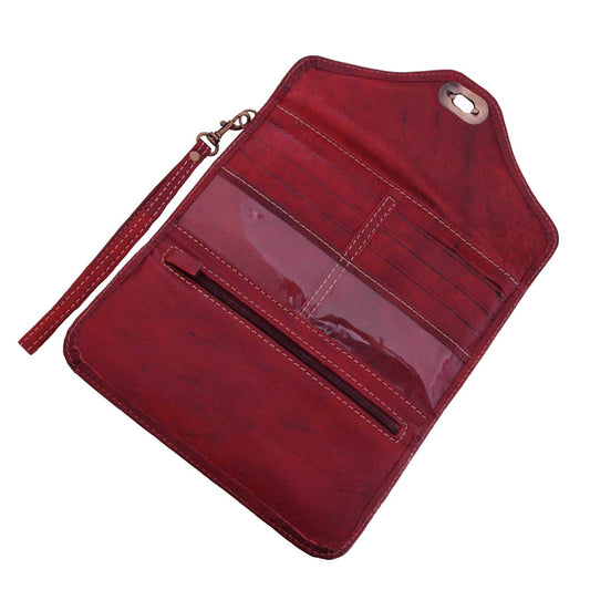 MOROCCAN LEATHER PURSE DEEP RED