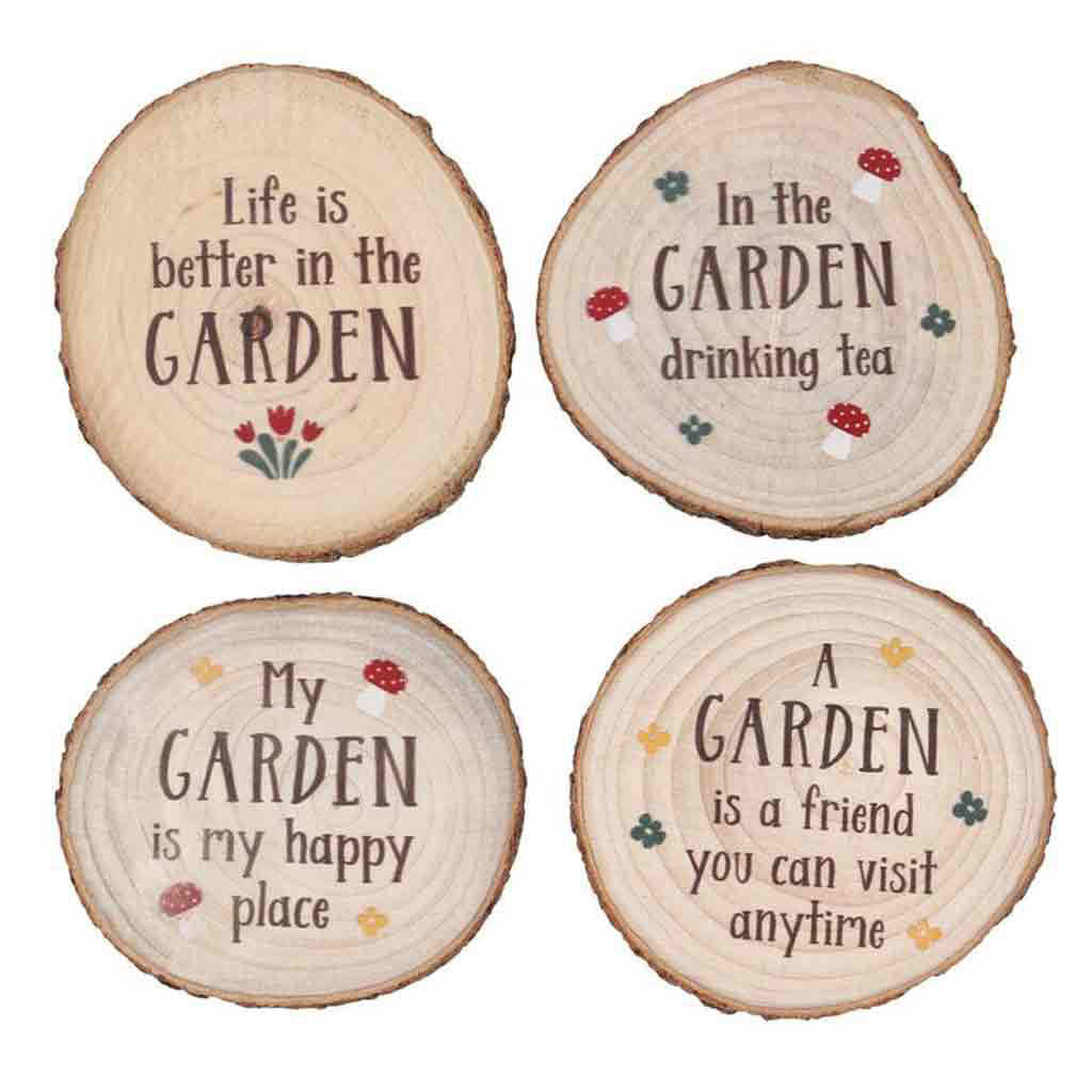 Garden themed coaster set of 4