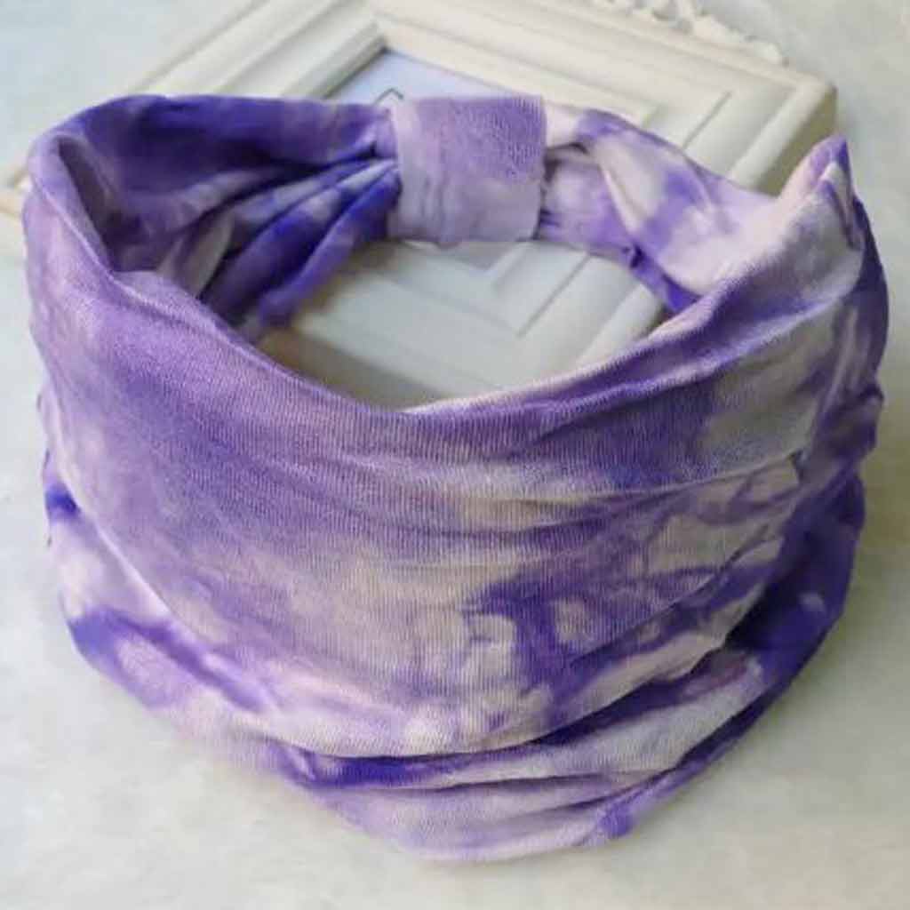 WIDE FIT KNOTTED HEADBAND 5% SPANDEX TIE DYE