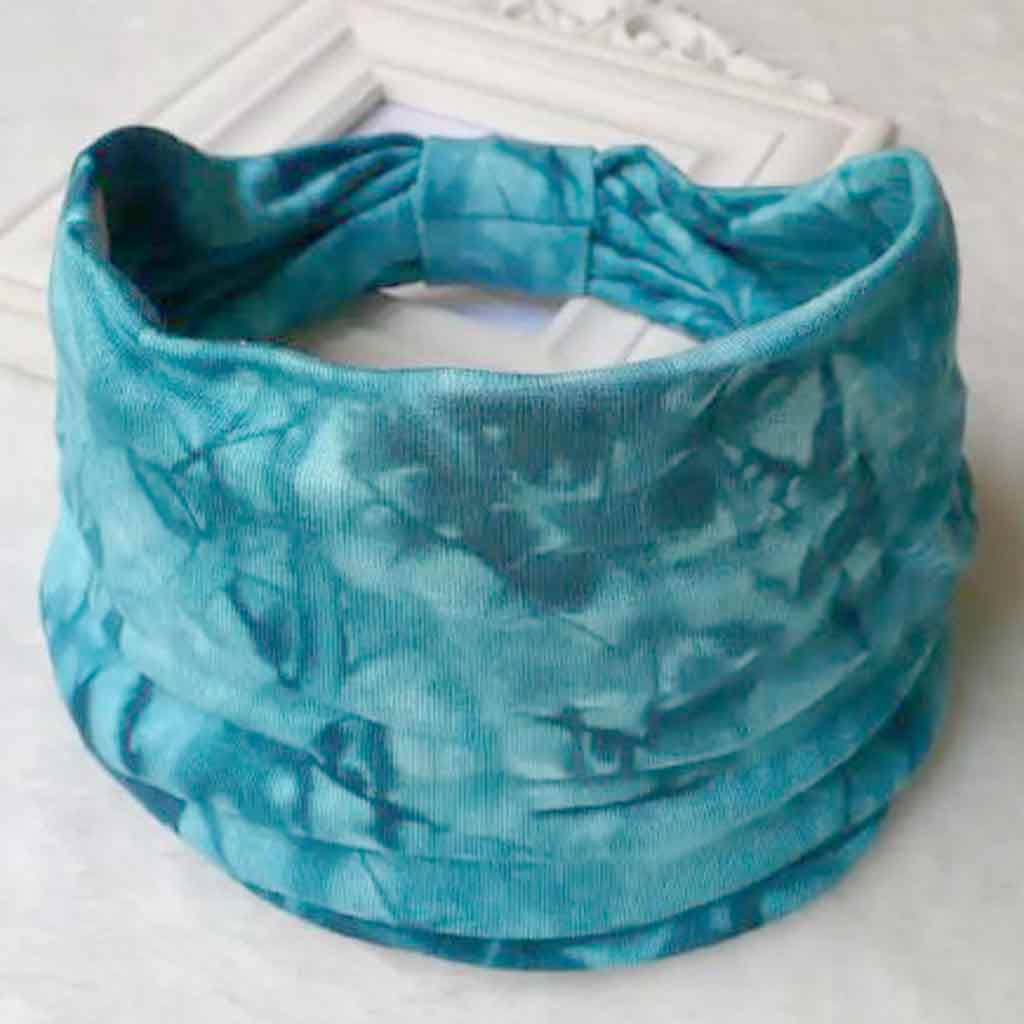 WIDE FIT KNOTTED HEADBAND 5% SPANDEX TIE DYE