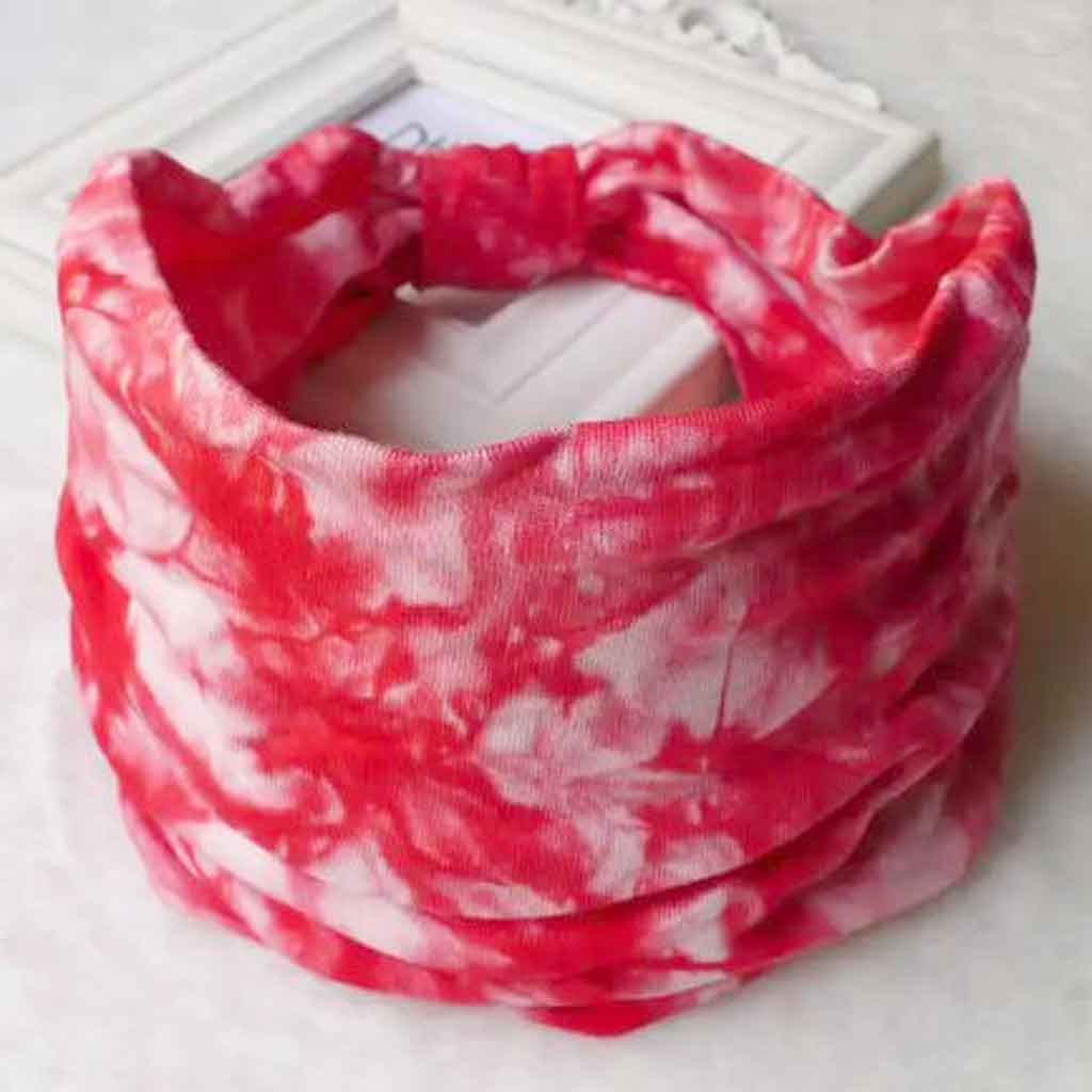 WIDE FIT KNOTTED HEADBAND 5% SPANDEX TIE DYE