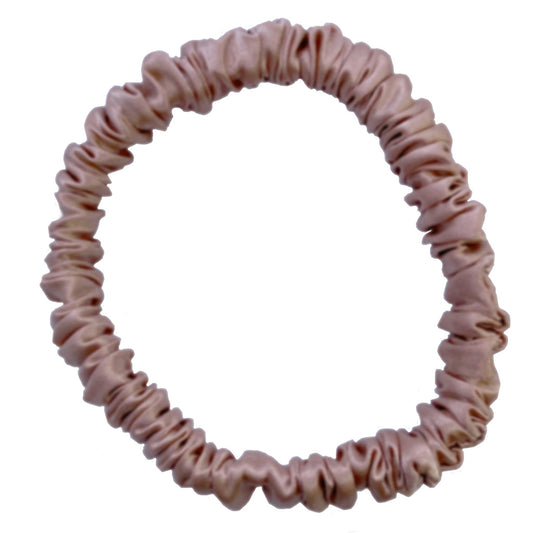 SKINNY MULBERRY SILK SCRUNCHIE SHELL PINK