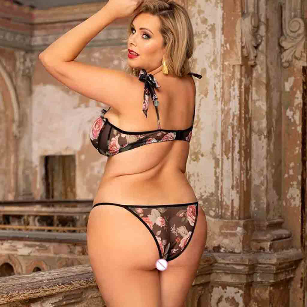 LINGERIE SET LACE BRA + PANTIES BLACK