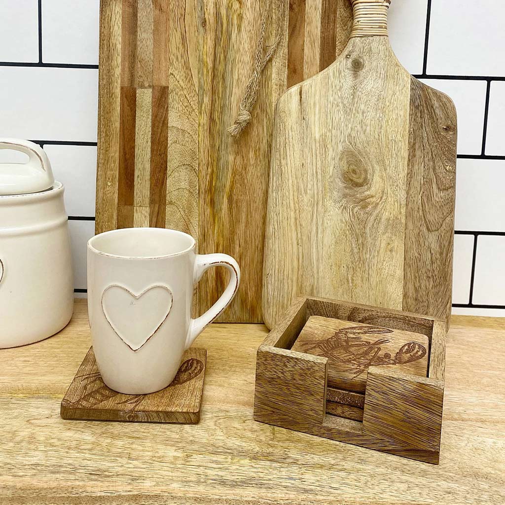 PACK OF 4 ENGRAVED LOBSTER COASTERS