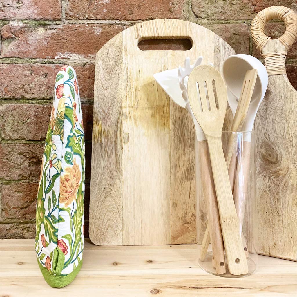 Temerity Jones Single Oven Glove | Floral Green Trim