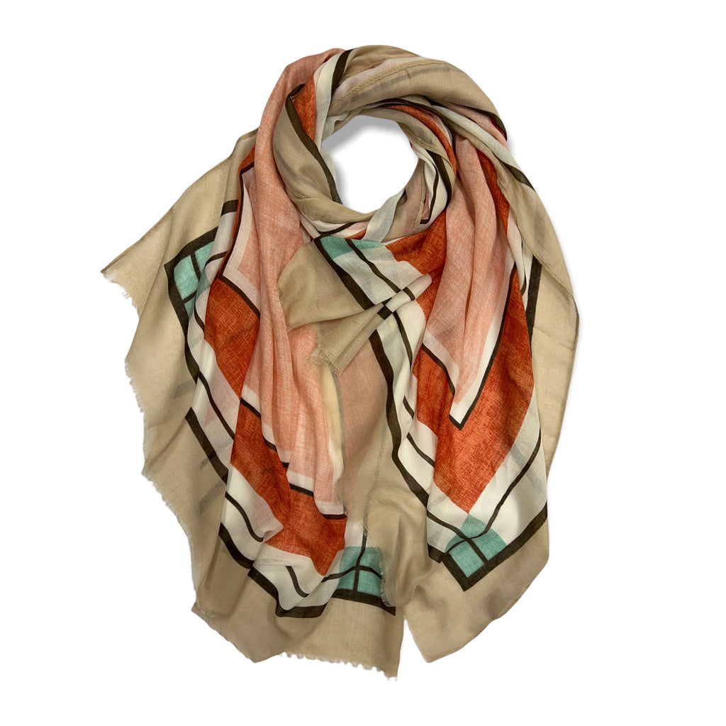 Earth Tones Rectangle Scarf – Soft Viscose in Warm Browns