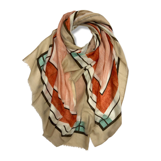 Earth Tones Rectangle Scarf – Soft Viscose in Warm Browns