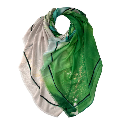 Viscose Scarf | Green Ocean Spray