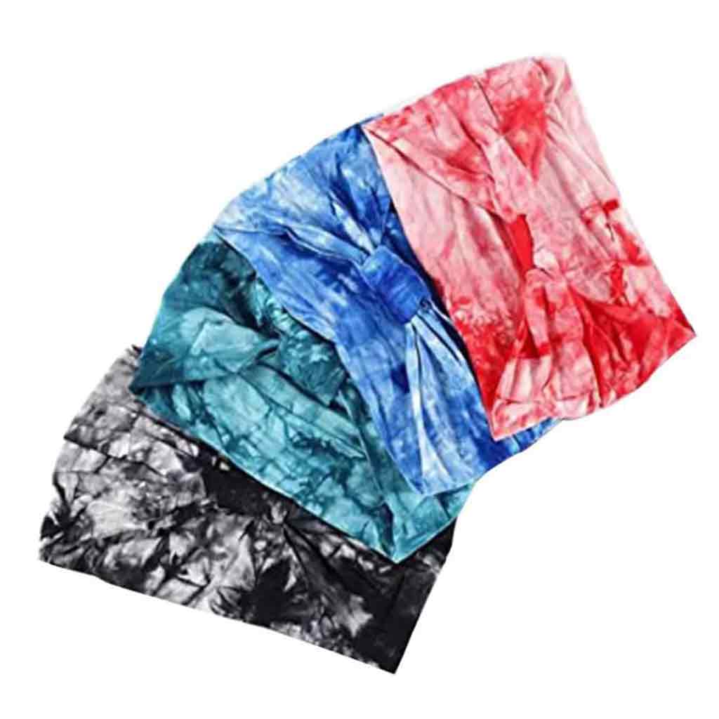 WIDE FIT KNOTTED HEADBAND 5% SPANDEX TIE DYE