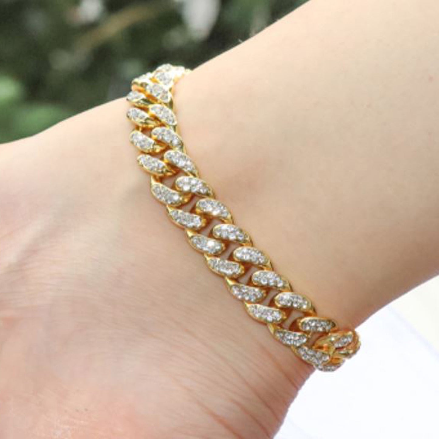 ANKLET 18K GOLD PLATED MIAMI CUBAN CHAIN CZ