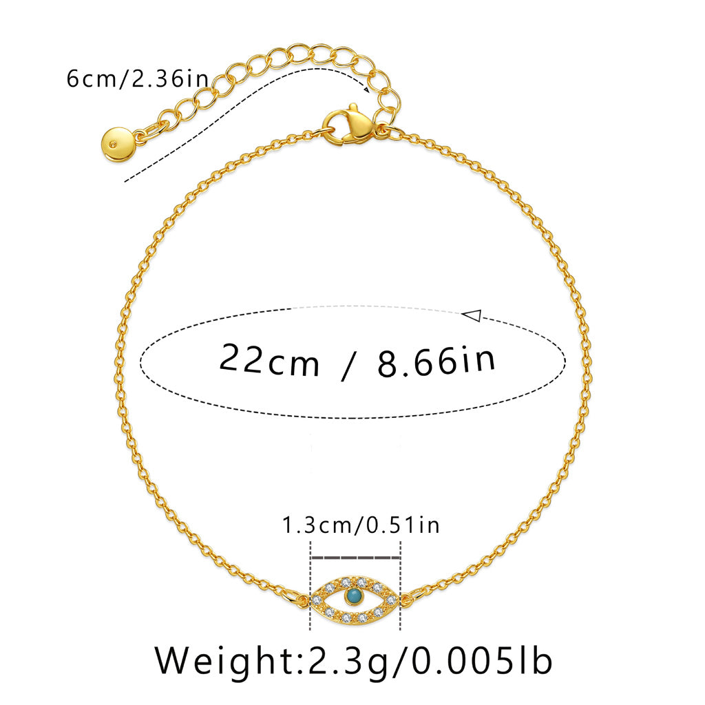 18K Gold Plated Nazar Evil Eye Anklet | Spiritual Protection