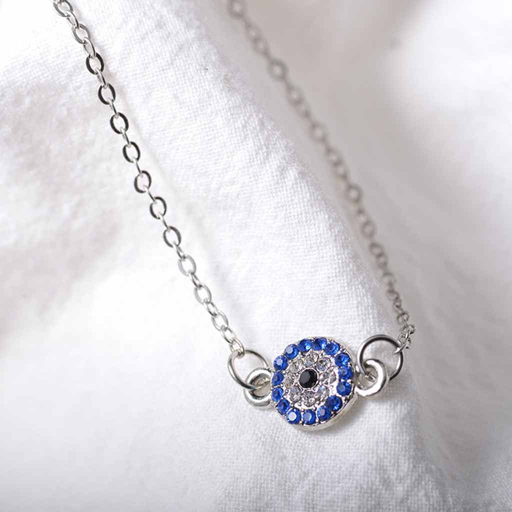 ANKLET SILVER PLATED EVIL EYE CHARM