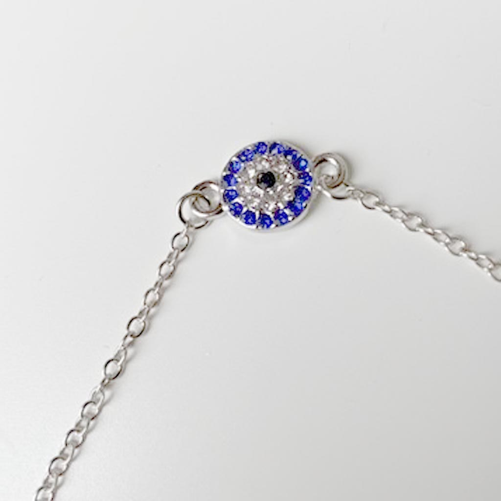 ANKLET SILVER PLATED EVIL EYE CHARM