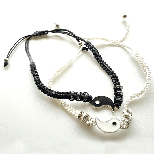 ANKLET 2 PIECE YIN YANG BRAIDED ANKLE BRACELETS