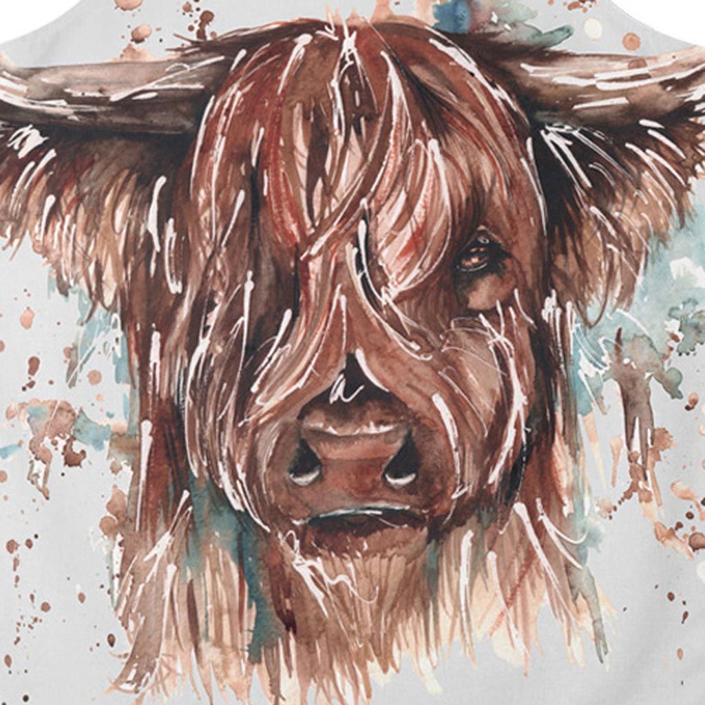 Meg Hawkins Highland Cow Art Cotton Apron