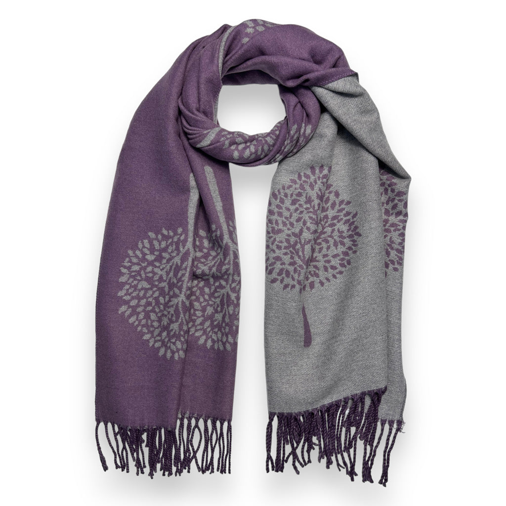 Cashmere Blend Scarf | Purple Tree Of Life