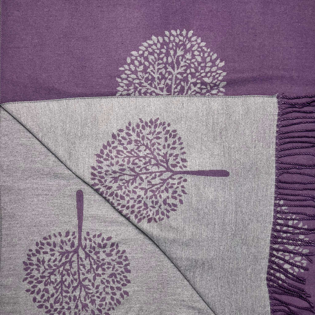 Cashmere Blend Scarf | Purple Tree Of Life