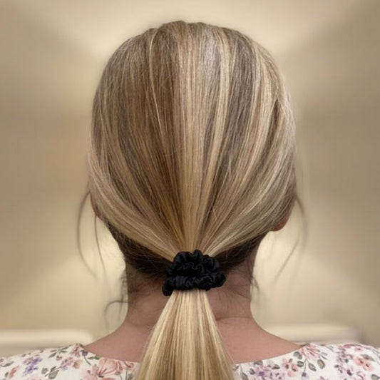 3‑Pack Black Skinny Mulberry Silk Scrunchies