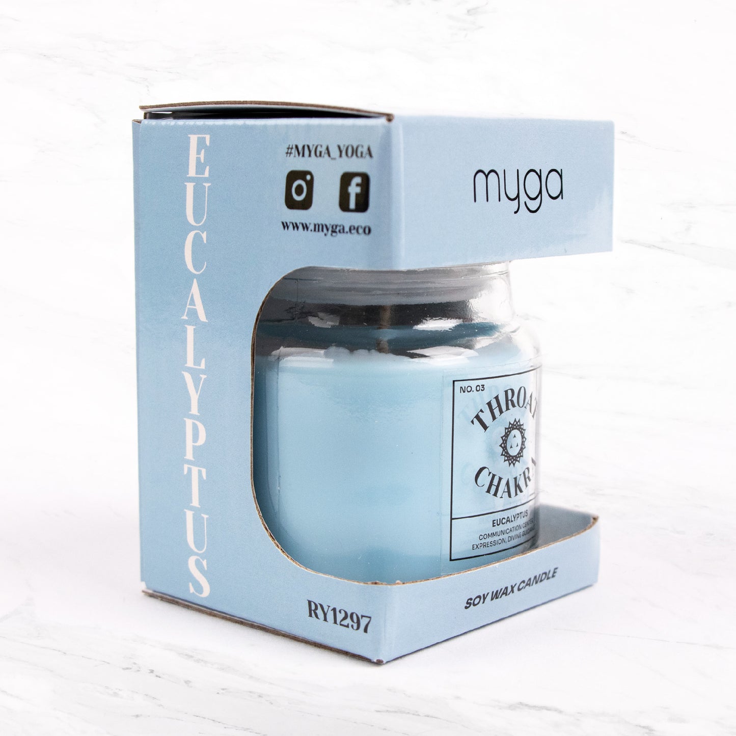 THROAT CHAKRA SCENTED CANDLE EUCALYPTUS