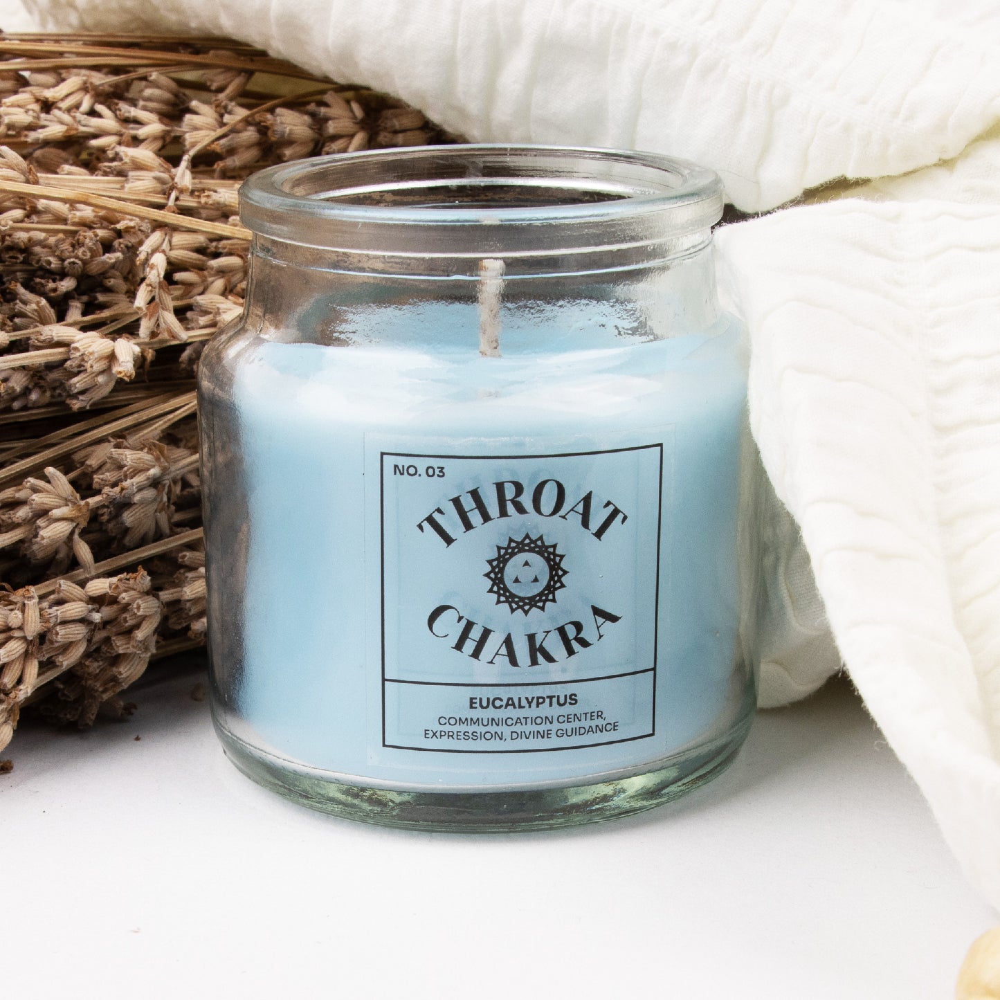 THROAT CHAKRA SCENTED CANDLE EUCALYPTUS