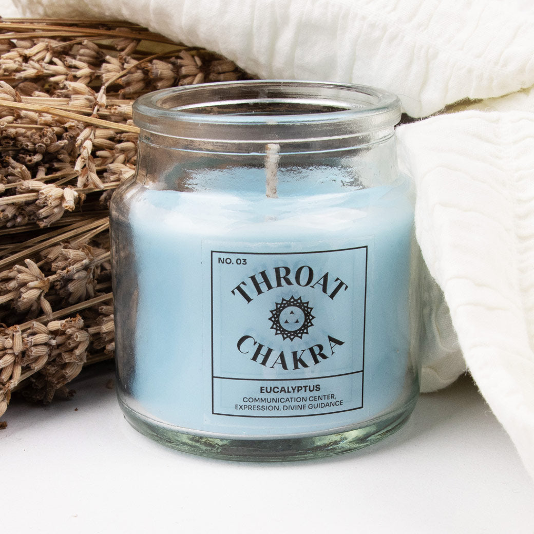 THROAT CHAKRA SCENTED CANDLE EUCALYPTUS