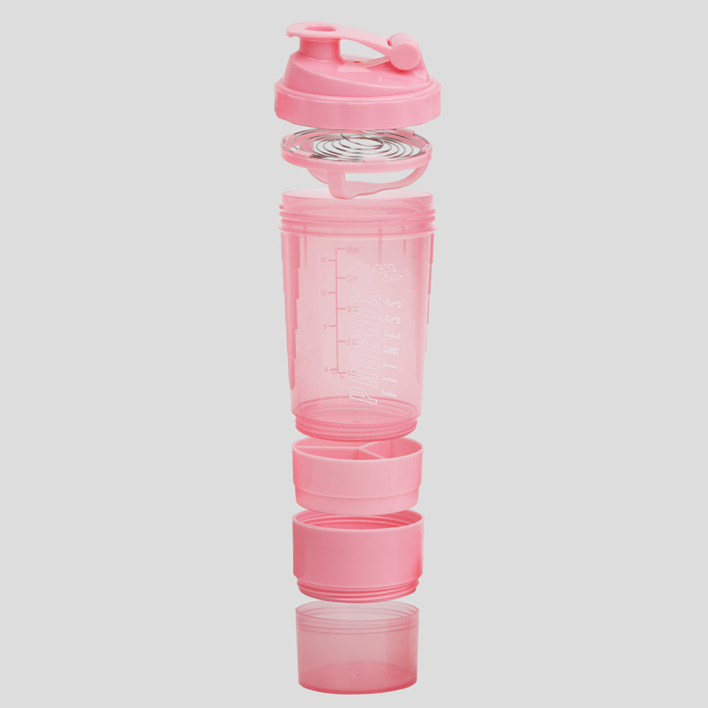 COMPARTMENT PROTEIN BOTTLE 500ML PINK