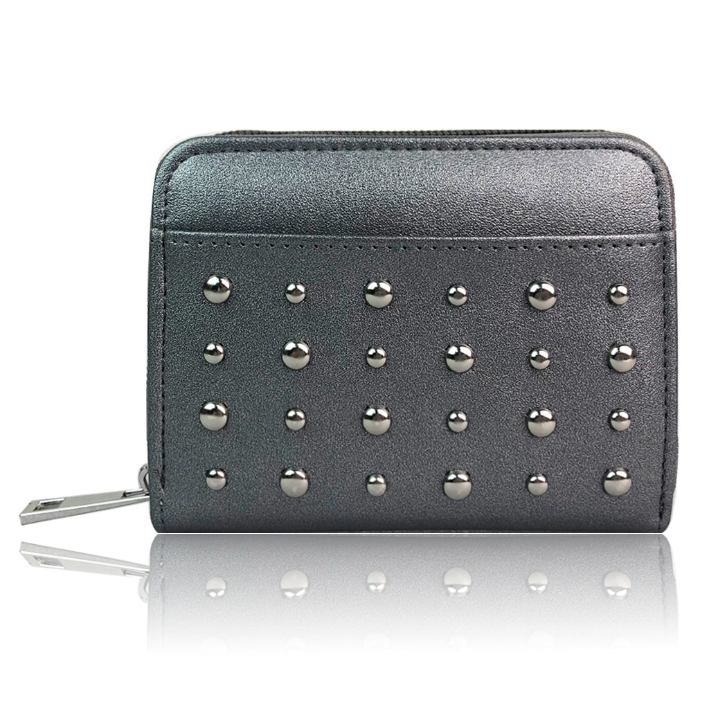 GREY STUDDED PURSE