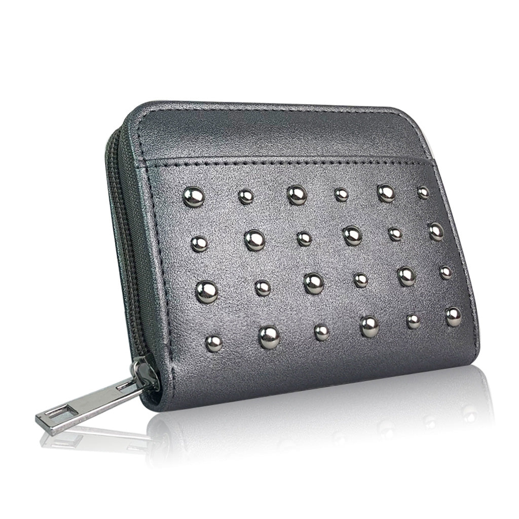 GREY STUDDED PURSE