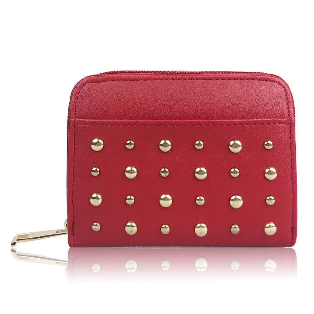 RED STUDDED PURSE