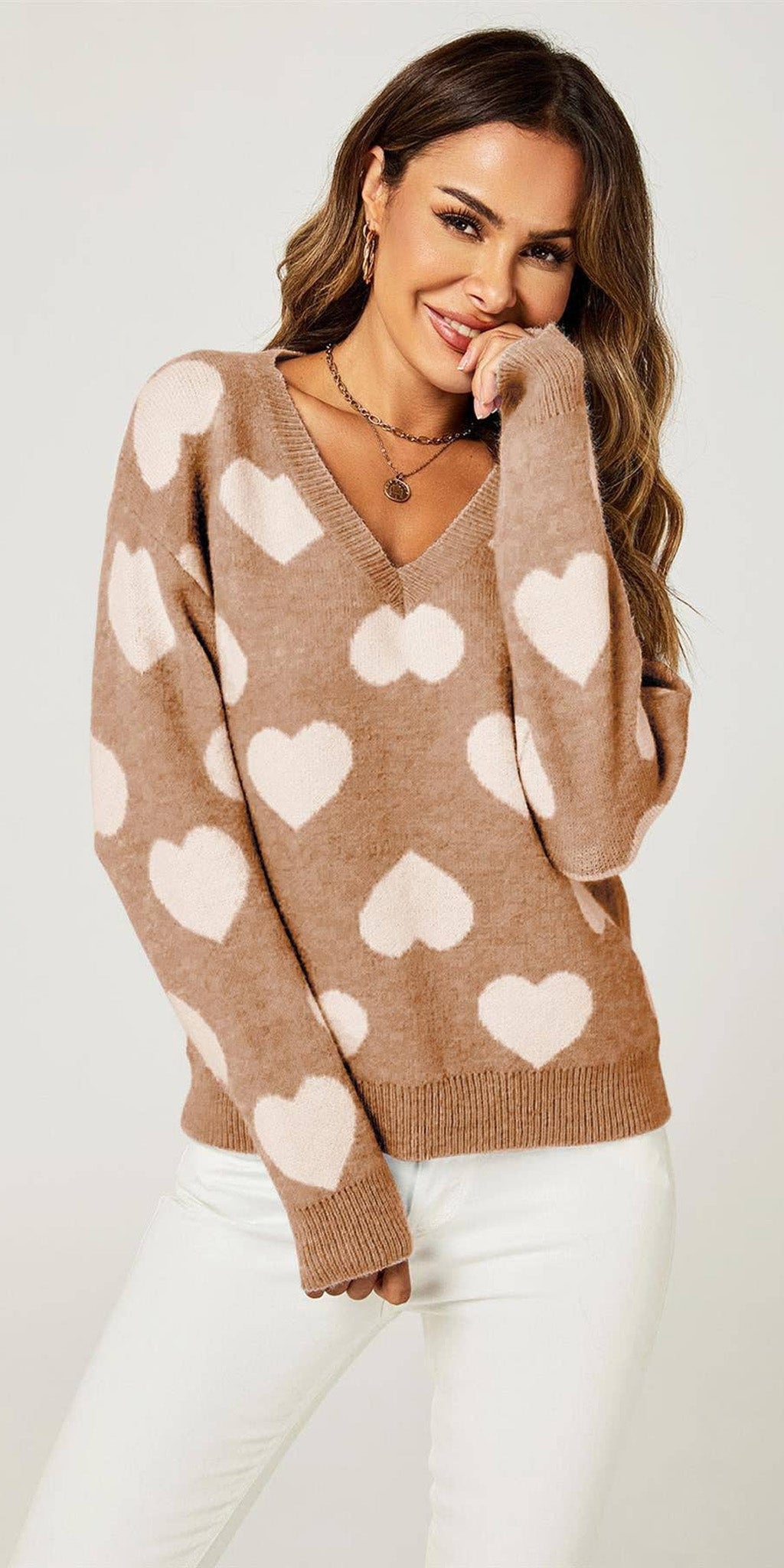 SUPER SOFT JUMPER HEART SHAPE PATTERN