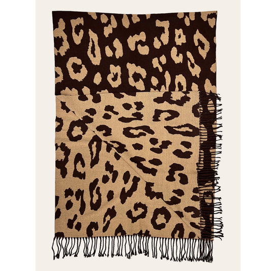 Cashmere Blend Scarf | Leopard