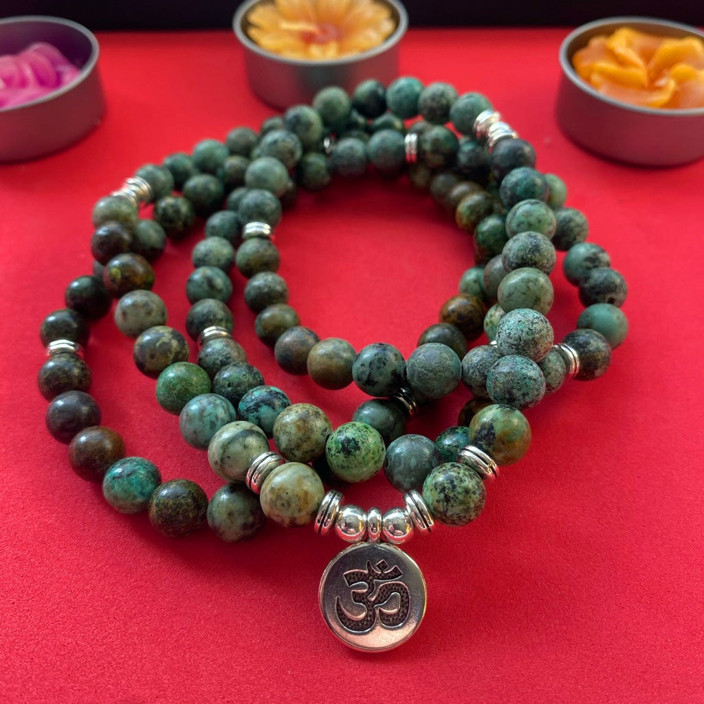 NATURAL GEMSTONE BEAD NECKLACE AFRICAN TURQUOISE