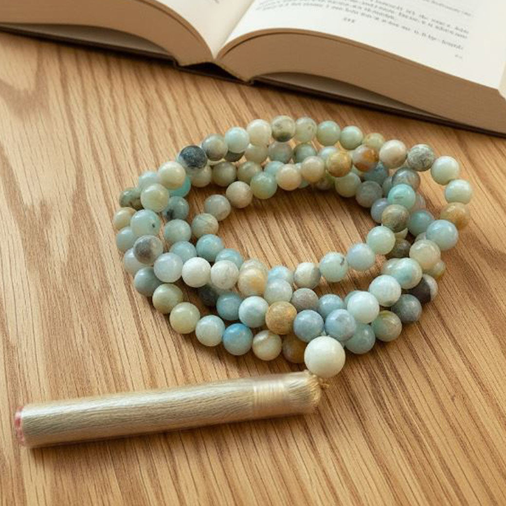 Amazonite Mala Bead Bracelet | 108 Beads for Meditation Luck & Style