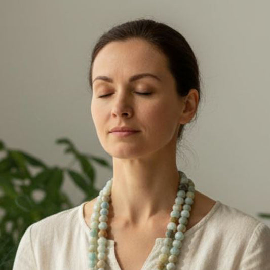 Amazonite Mala Bead Bracelet | 108 Beads for Meditation Luck & Style