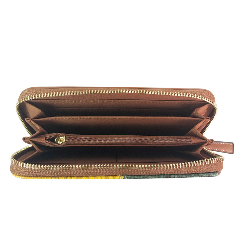 SNAKE PRINT YELLOW PURSE NELLY