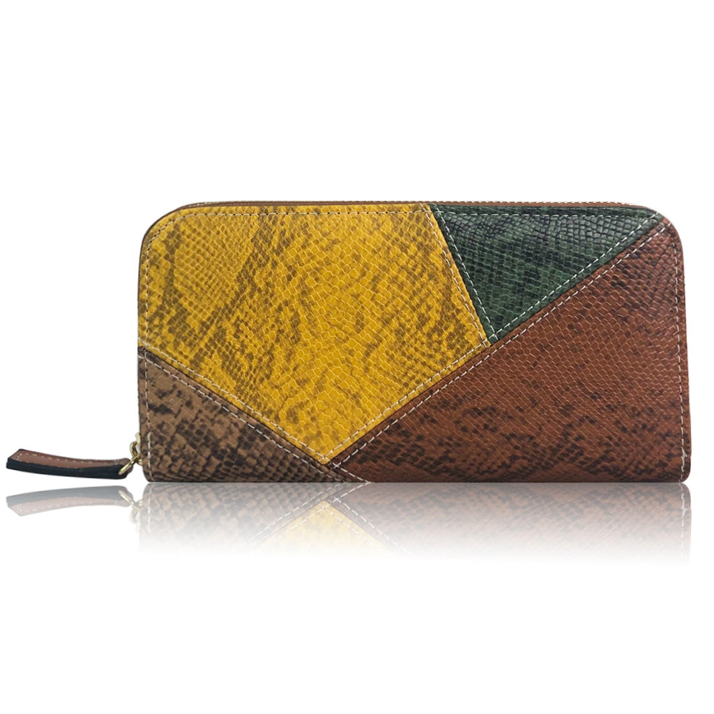 SNAKE PRINT YELLOW PURSE NELLY