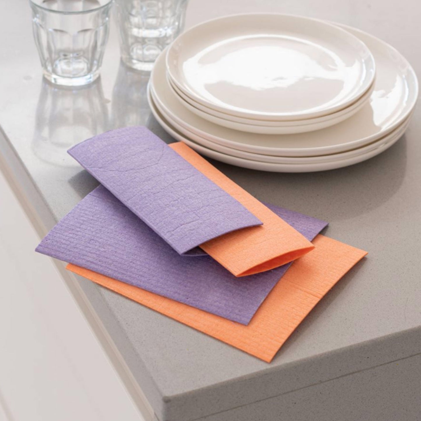 Compostable Plastic Free Rainbow Sponge Cloths | 4 Pack