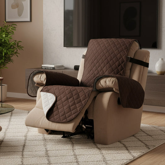 Recliner Chair Cover Quilted Water-Resistant | Brown