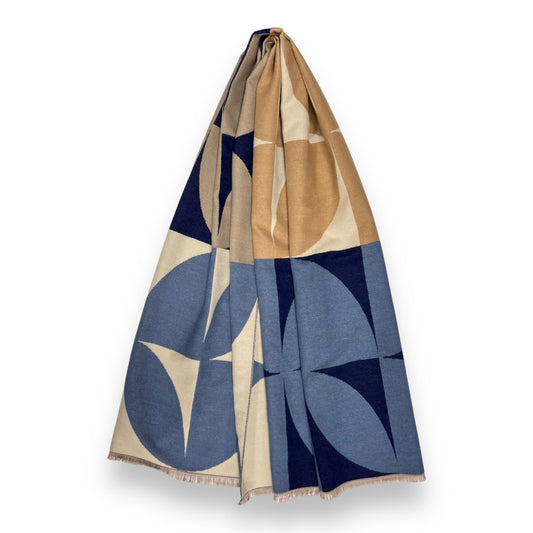 Cashmere Blend Scarf | Navy Leaf