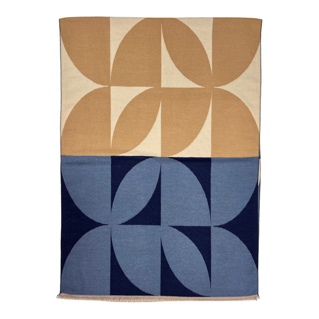 Cashmere Blend Scarf | Navy Leaf