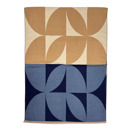 Cashmere Blend Scarf | Navy Leaf