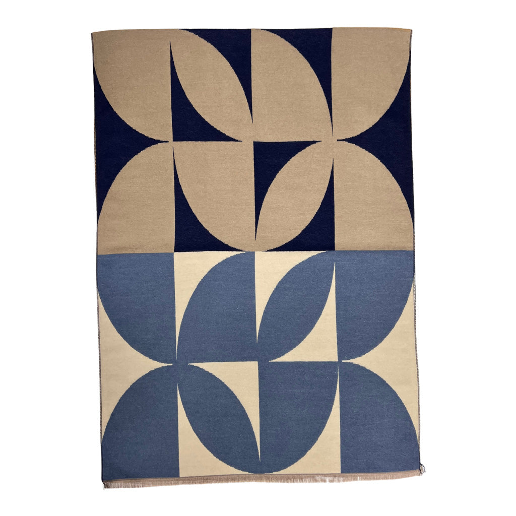 Cashmere Blend Scarf | Navy Leaf