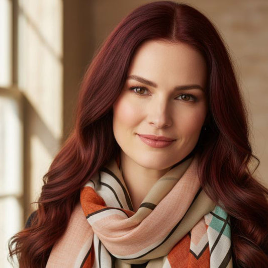 Earth Tones Rectangle Scarf – Soft Viscose in Warm Browns