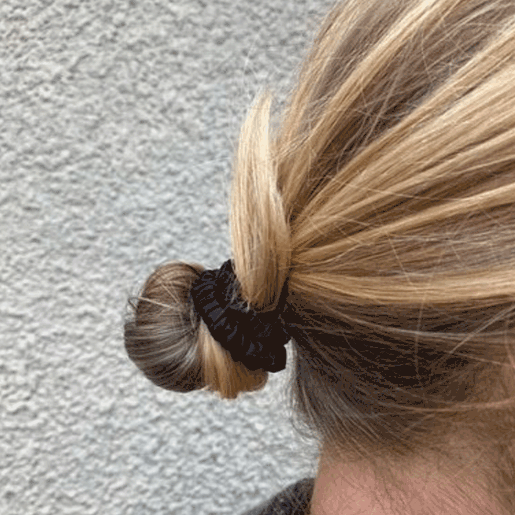 Set Of 3 Pure Silk Skinny Scrunchies | Timeless Black