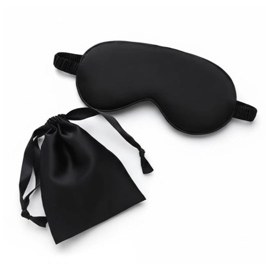 Luxury Wide Satin Sleep Mask with Silk Floss Lining & Travel Pouch